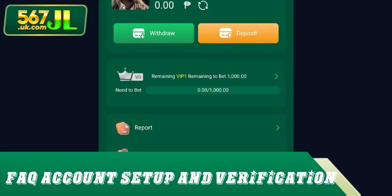 Account setup and verification guide in the FAQ