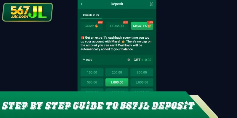 Step by step details to make 567JL deposit easily