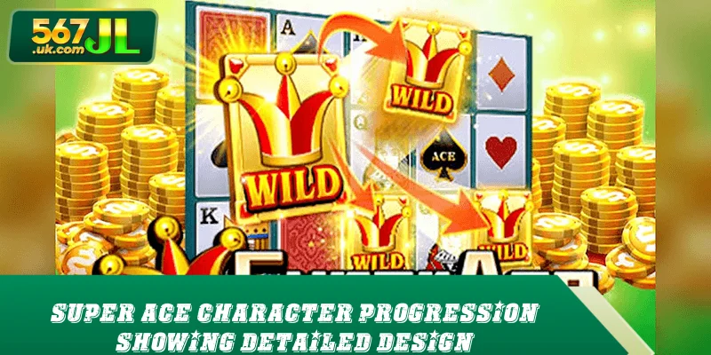 Super Ace character progression showing detailed design